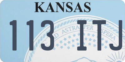 KS license plate 113ITJ