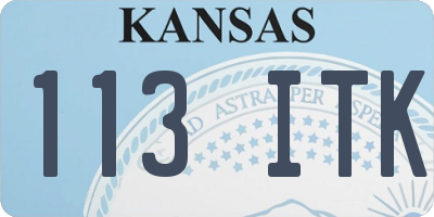 KS license plate 113ITK