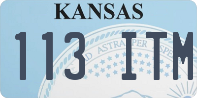 KS license plate 113ITM