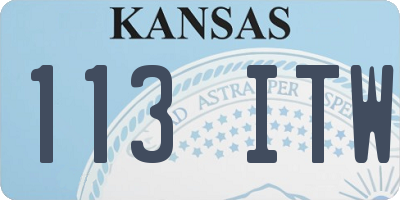 KS license plate 113ITW