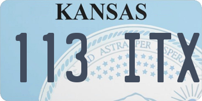 KS license plate 113ITX