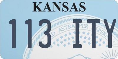KS license plate 113ITY