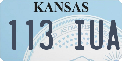KS license plate 113IUA