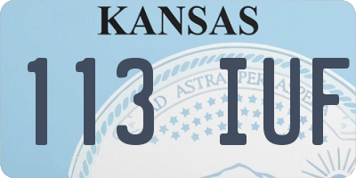 KS license plate 113IUF