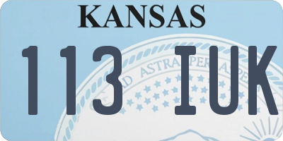 KS license plate 113IUK