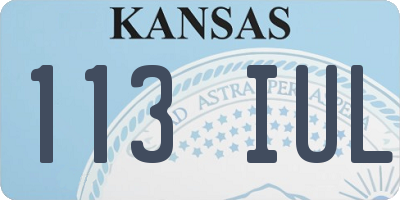 KS license plate 113IUL