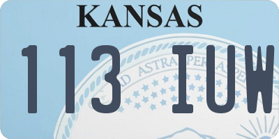 KS license plate 113IUW