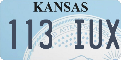 KS license plate 113IUX