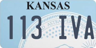 KS license plate 113IVA