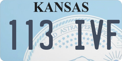 KS license plate 113IVF