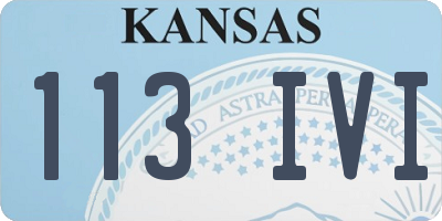 KS license plate 113IVI