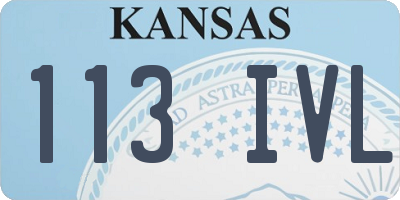 KS license plate 113IVL