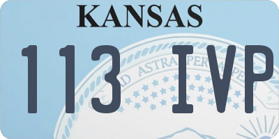 KS license plate 113IVP