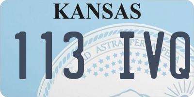KS license plate 113IVQ