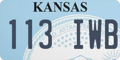 KS license plate 113IWB