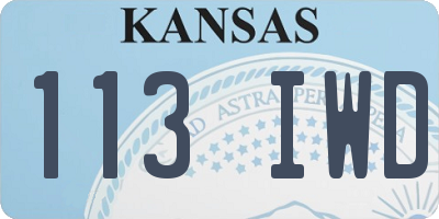 KS license plate 113IWD