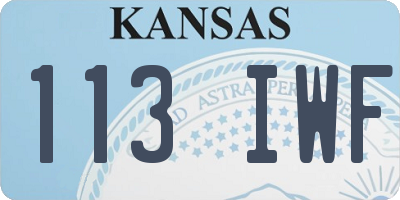 KS license plate 113IWF