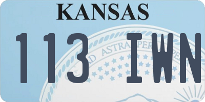 KS license plate 113IWN