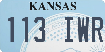 KS license plate 113IWR