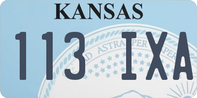 KS license plate 113IXA