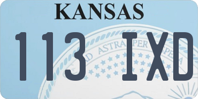 KS license plate 113IXD