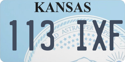 KS license plate 113IXF