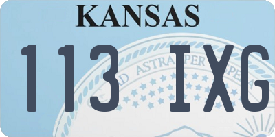 KS license plate 113IXG