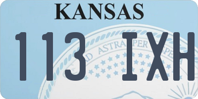 KS license plate 113IXH