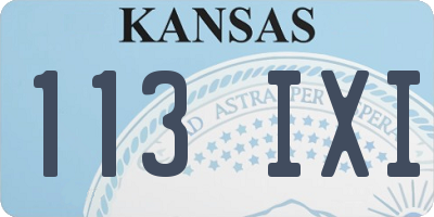 KS license plate 113IXI