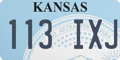 KS license plate 113IXJ