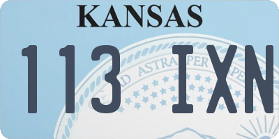 KS license plate 113IXN