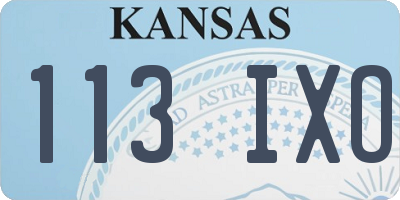 KS license plate 113IXO
