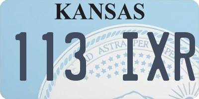 KS license plate 113IXR