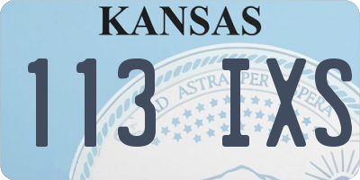 KS license plate 113IXS