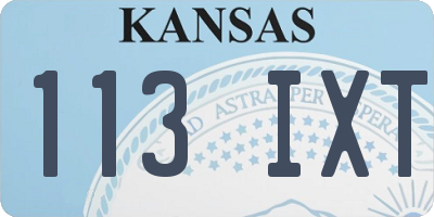 KS license plate 113IXT