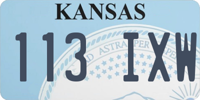 KS license plate 113IXW