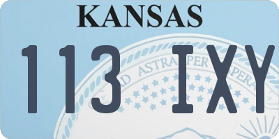 KS license plate 113IXY