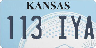 KS license plate 113IYA
