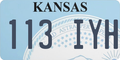 KS license plate 113IYH