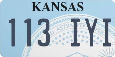 KS license plate 113IYI