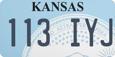 KS license plate 113IYJ