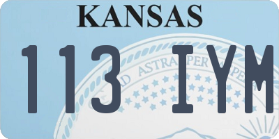 KS license plate 113IYM