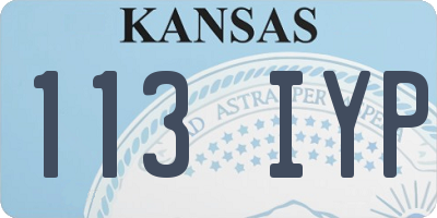 KS license plate 113IYP