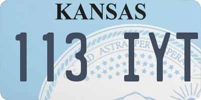 KS license plate 113IYT
