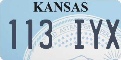 KS license plate 113IYX