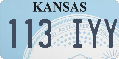 KS license plate 113IYY