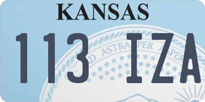 KS license plate 113IZA