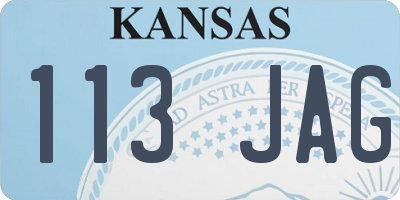 KS license plate 113JAG