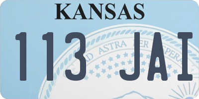 KS license plate 113JAI
