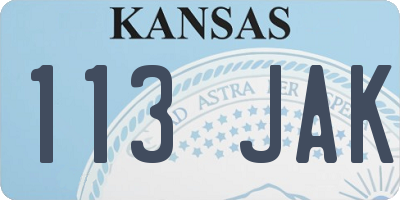 KS license plate 113JAK